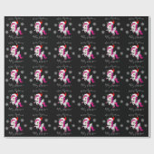 メリークリスマスユニコーン&スノーフレークパーソナライズされた ラッピングペーパー (フラット)