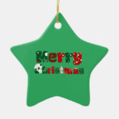 メリークリスマスユニセックス&キッズウェア セラミックオーナメント (正面)