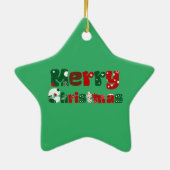 メリークリスマスユニセックス&キッズウェア セラミックオーナメント (裏面)