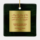 メリークリスマスユニークおもしろいボーブル写真枠 セラミックオーナメント (裏面)