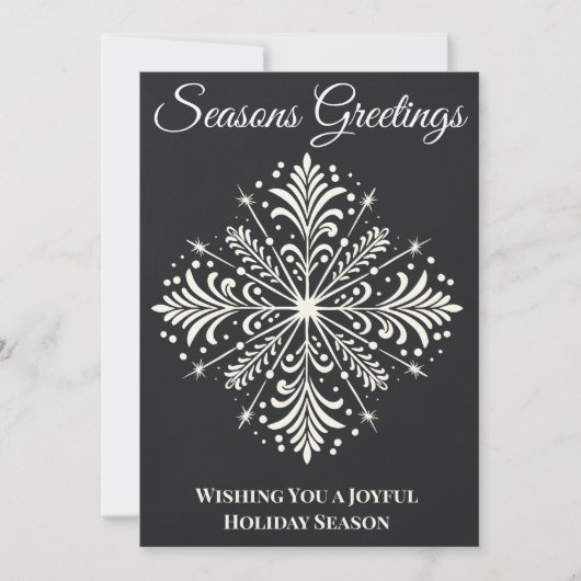 メリークリスマスユニークシャルボードスノーフレーク シーズンカード (正面)