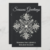 メリークリスマスユニークシャルボードスノーフレーク シーズンカード (正面/裏面)