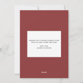 メリークリスマスユニークタイポグラフィ写真 シーズンカード (裏面)