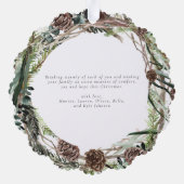 メリークリスマスユーカリプトゥスウィンターフォトリース オーナメントカード (裏面)