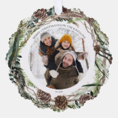 メリークリスマスユーカリプトゥスウィンターフォトリース オーナメントカード (正面)