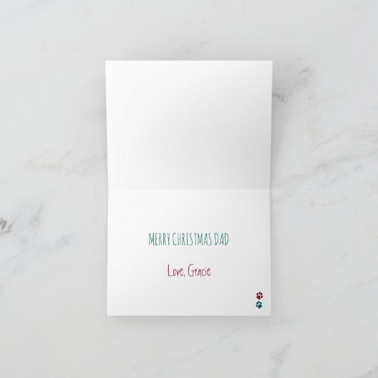 メリークリスマスユーモアおもしろい犬パパ シーズンカード (内部)