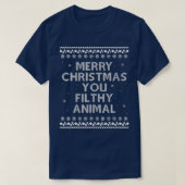 メリークリスマスユー不潔な動物おもしろいの休日T Tシャツ (デザイン正面)