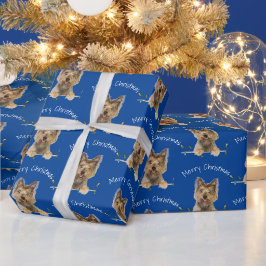 メリークリスマスヨークシャーテリアオンティンセル ラッピングペーパー