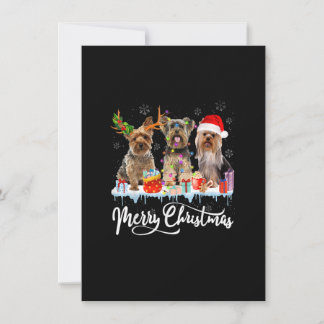 メリークリスマスヨークシャーテリアサンタトナカイL 招待状