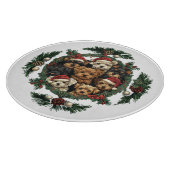 メリークリスマスヨークシャーテリア犬 カッティングボード (角)