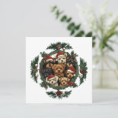 メリークリスマスヨークシャーテリア犬 シーズンカード (スタンド正面)