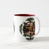 メリークリスマスヨークシャーテリア犬 ツートーンマグカップ (正面右)