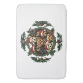 メリークリスマスヨークシャーテリア犬 バスマット (正面縦)