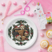 メリークリスマスヨークシャーテリア犬 ペーパープレート (パーティー)