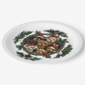 メリークリスマスヨークシャーテリア犬 ペーパープレート (アングル)