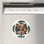 メリークリスマスヨークシャーテリア犬 マグネット (インサイチュ (食洗機))