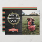 メリークリスマスヨ素朴ルフォトホリデーカード シーズンカード (正面/裏面)