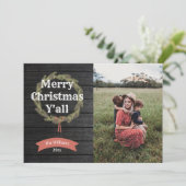 メリークリスマスヨ素朴ルフォトホリデーカード シーズンカード (スタンド正面)