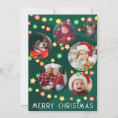メリークリスマスライトをパーソナライズするための6枚の写真 シーズンカード (正面)