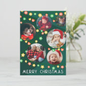 メリークリスマスライトをパーソナライズするための6枚の写真 シーズンカード (スタンド正面)