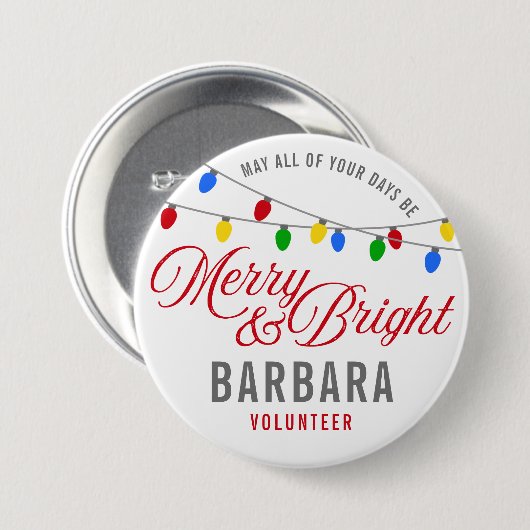 メリークリスマスライトカスタムの名前 缶バッジ (正面&裏面)