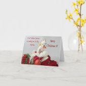 メリークリスマスライトサンタブルドフランスのッグカード カード (黄色い花)