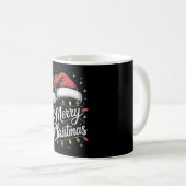 メリークリスマスライトサンタ帽子クリスマス家族 コーヒーマグカップ (正面右)