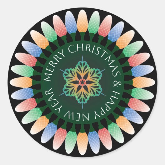 メリークリスマスライトシール ラウンドシール (正面)