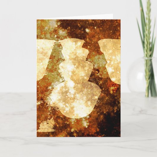 メリークリスマスライトスターリーナイトブラウン金ゴールド シーズンカード (正面)