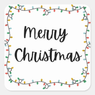 メリークリスマスライトステッカー スクエアシール