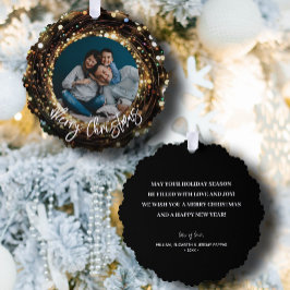 メリークリスマスライトストランド写真 オーナメントカード