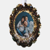 メリークリスマスライトストランド写真 オーナメントカード (左)