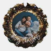 メリークリスマスライトストランド写真 オーナメントカード (正面)