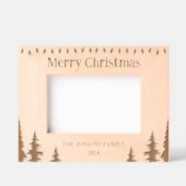メリークリスマスライトツリーファミリーウッド レーザー彫刻フレーム (正面)