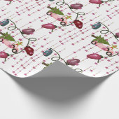 メリークリスマスライトピンクカーラッピング紙 ラッピングペーパー (角)