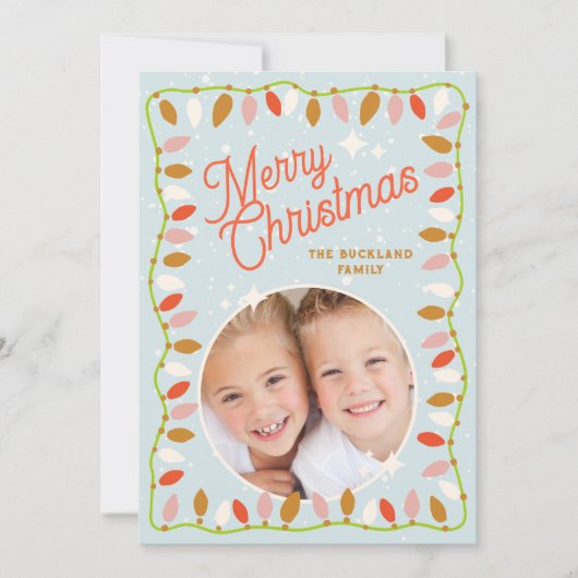 メリークリスマスライトフォトカードワン写真 シーズンカード (正面)