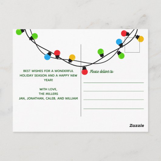 メリークリスマスライトフォトレッドグリーンフェスティバル ポストカード (裏面)