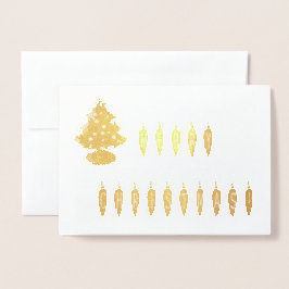 メリークリスマスライトフォント、木、詩、座toZ 箔カード