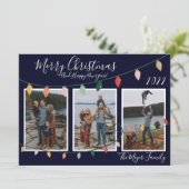 メリークリスマスライトミッドナイトブルー写真 シーズンカード (スタンド正面)