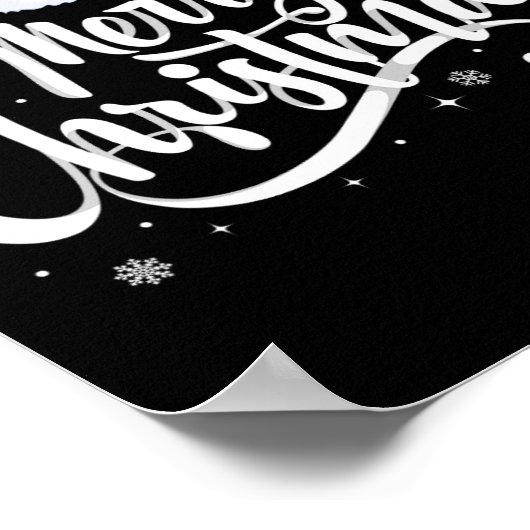 メリークリスマスライトレッドサンタハットクリスマスファミリー ポスター (角)