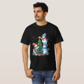メリークリスマスライトレッドサンタハットクリスマスファミリー Tシャツ (正面フル)