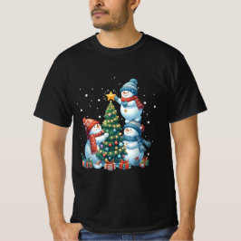 メリークリスマスライトレッドサンタハットクリスマスファミリー Tシャツ