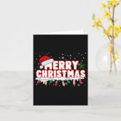 メリークリスマスライトレッドサンタハットクリスマスファミリーM カード (黄色い花)