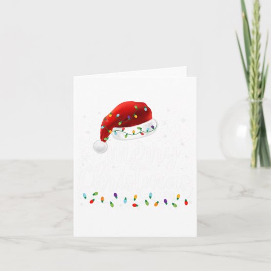 メリークリスマスライトレッドサンタハットクリスマスファミリーM カード (正面)