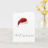 メリークリスマスライトレッドサンタハットクリスマスファミリーM カード (黄色い花)