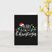 メリークリスマスライトレッドサンタハットクリスマスファミリーM カード (黄色い花)