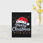 メリークリスマスライトレッドサンタハットクリスマスファミリーM カード (黄色い花)