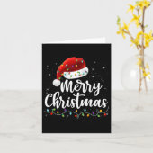 メリークリスマスライトレッドサンタハットクリスマスファミリーM カード (黄色い花)