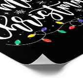 メリークリスマスライトレッドサンタハットクリスマスファミリーM ポスター (角)