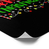 メリークリスマスライトレッドサンタハットクリスマスファミリーM ポスター (角)